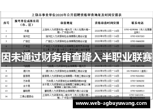 因未通过财务审查降入半职业联赛